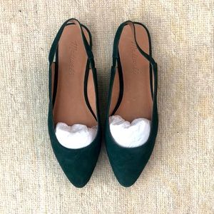 Madewell Suede Green Slingbacks 7.5